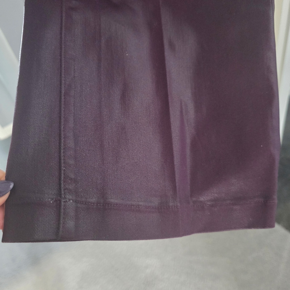 NWT L'AGENCE Wide Leg Coated Pants in Deep Plum - Picture 4 of 8